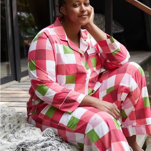 Printfresh Buffalo Plaid Check Long Sleeve Cotton Holiday PJ Set NWT Size Medium - Picture 3 of 5